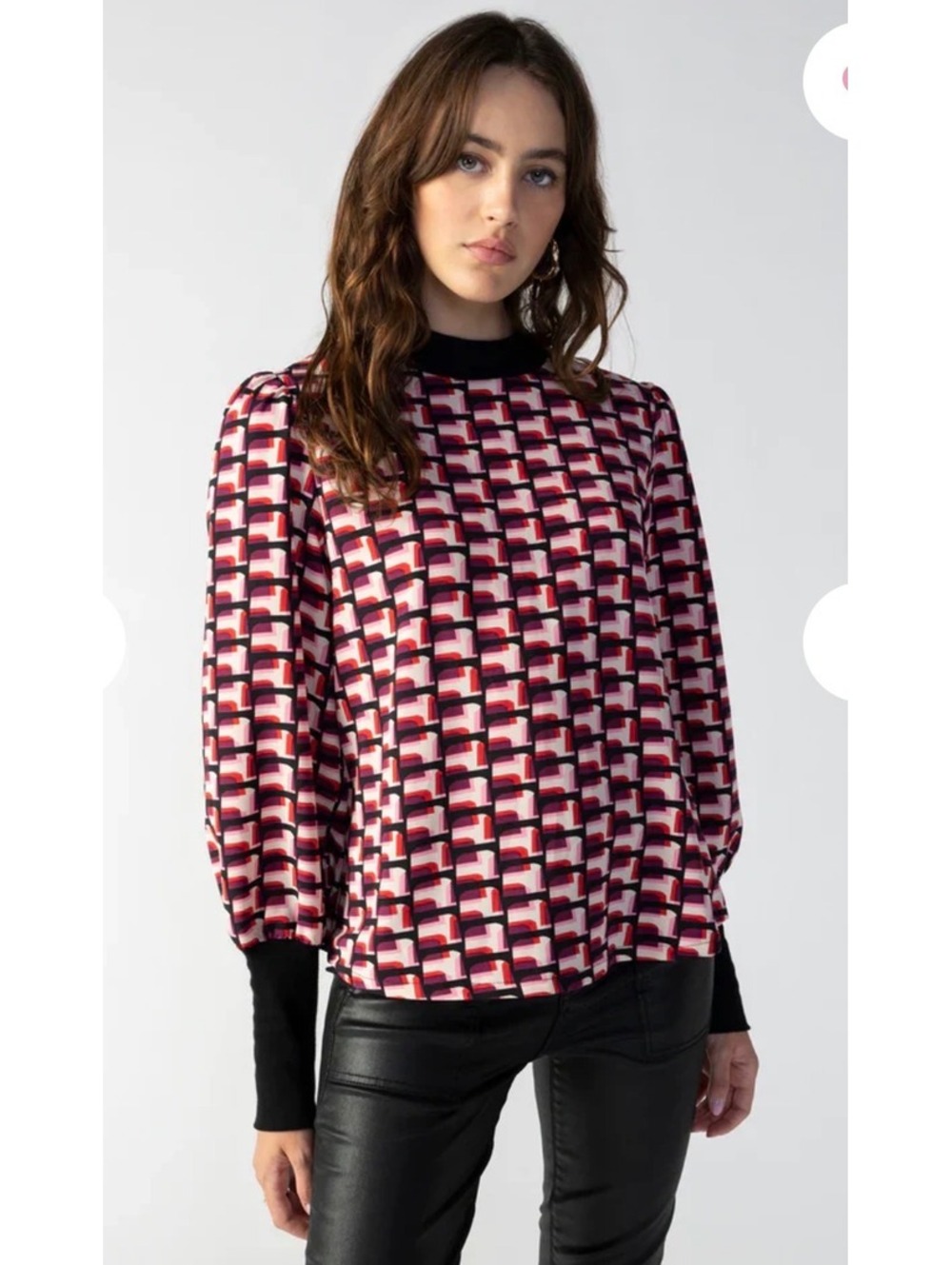 Sanctuary Mixed Media Top in Night View Women’s Size L